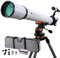 Starboosa Teleskop 70 mm Blende und 700 mm Brennweite – Professionelles Astronomie-Refraktor-Teleskop für Kinder und Anfänger – mit Handyhalterung, Metall-5-fach-Barlow-Objektiv, Filter