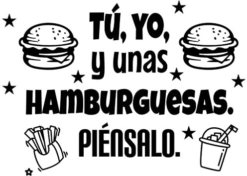 Pegatina Decorativa Cocina Restaurante Bar. Vinilo para cocina y cafetería restaurante. Decoración cocinas pegatinas pared (Color TÚ Y YO, 30cm (ancho) x 20cm (alto))