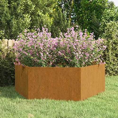 homiuse Jardinera de Acero corten Gris 120x120x45 cm Jardineras Huerto Urbano Jardinera Acero Arriate De JardíN Jardineras Exterior Macetas Exterior Grandes Jardineras Grandes Exterior