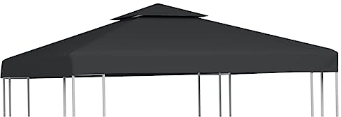 HIGSOSE Pavillon-Ersatzdach 310 g/m² Dunkelgrau 3x3 m Wasserdicht Stabil Winterfest Dach für Pavillon Gartenpavillon Abdeckung