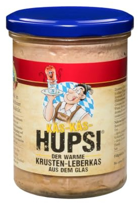Hupsi Leberkäse im Glas original - KÄS-KÄS 380 g - In 25-30min verzehrfertig - Bayerischer Leberkas zum Aufbacken aus Familienmetzgerei in München