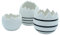 HEITMANN DECO Porzellan Eier-Schalen, 3er Set, weiß mit schwarzen Verzierungen