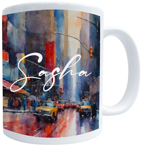 Generic Personalised New York Mug, 11 Oz NYC Art Ceramic Coffee Cup, Custom Gift (Design 2), MU001