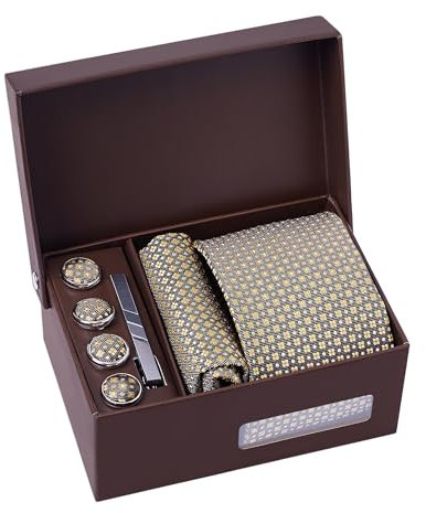 BRERA 67 - coffret cadeau homme 5 pièces cravate, mouchoir de poche costume homme, pince à cravate, couvre boutons et bouton de manchette personnalisé, cadeau homme original mariage