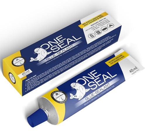 J Clarke Marine One Seal inflatable puncture repair kit for paddleboard air bed boat kayak canoe tent swimming pool hot tub - Liquid PVC glue - Waterproof - UV-Resistant - 40ML - Adhesive sealant