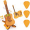 Holz-Plektrumbox für Akustikgitarre,Gitarrenplektrenhalter mit 3 Gitarrenplektren,Plektren Gitarre,Bewahrt Gitarren-Plektren auf und kann auch als Dekoratives Element Verwendet Werden