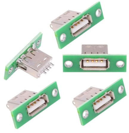 chenyang 5 PACK USB 2.0 fai da te connettore USB 2.0 femmina presa porta riparazione sostituzione adattatore saldare con foro per vite di montaggio a pannello