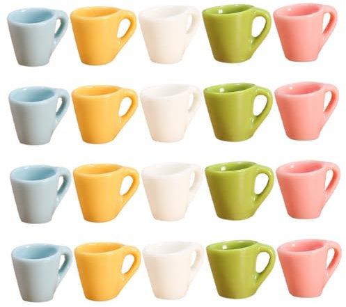 BESTonZON 20 Pezzi tazza di simulazione mini tazze oggetti in miniatura mini cose Tazze fai da te tiny cup tazza ornamento per tazza d'acqua giocare all'arredamento della casa resina