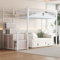 Arhatreya Letto a soppalco 90 x 200 cm, letto in metallo con finestra, letto singolo con scala di sicurezza, scaletta intercambiabile a sinistra/destra, letto con spazio per ragazzi adulti (senza