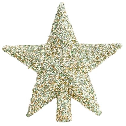 Puntale per albero di Natale dal design classico, puntale a stella glitterato, robusto ornamento a stella festiva, 20 x 20 x 3 cm, per alberi, casa, interni, verde, caffè scuro, bianco, rosso, colore