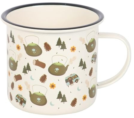 Something Different Camping Enamel Mug (One Size) (White)