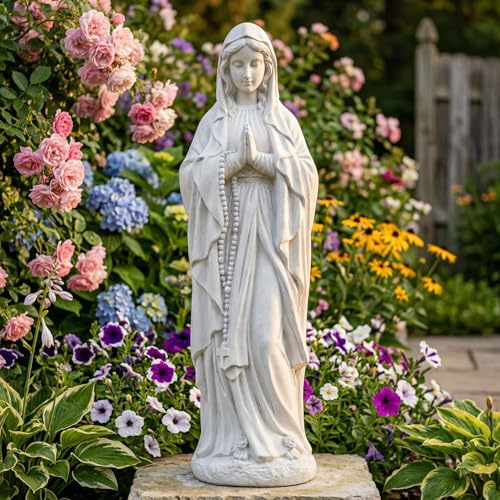 JXNCJXZG Betende Statue Jungfrau Maria, 74 cm hoch, religiöse Dekorationen, Statue für den Außenbereich, Garten, Freiraum für Zuhause, Rasen, Hof, Terrasse, Flur, Dekoration, Skulptur