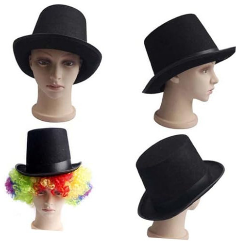 Ipetboom Zauberhut ausgefallener Kleiderhut Filzhut Kostümzubehör Black