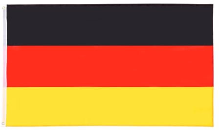 Jenshhch Deutschland Flagge Mit Adler 90x150cm 100D Polyester Leuchtende Farben Mit Messing-Osen Fur Fußball EM Party Deko (B)