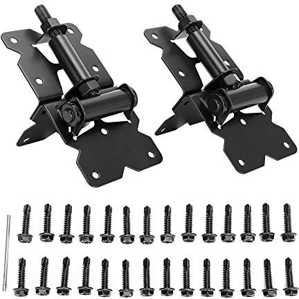 2 piezas de bisagras de puerta de acero inoxidable, accesorios de hardware de jardín de bisagra de la puerta, negro