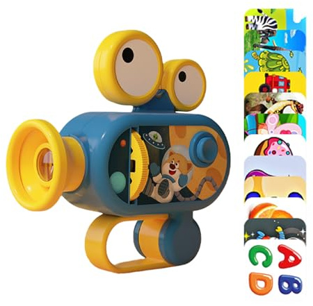Kids Sleep Story Projector, Creative Compact LED Projector Torch Toy With Smooth And Endurable Design, Educational Learning Bedtime Toy For Bedroom, Game Room (Blue)