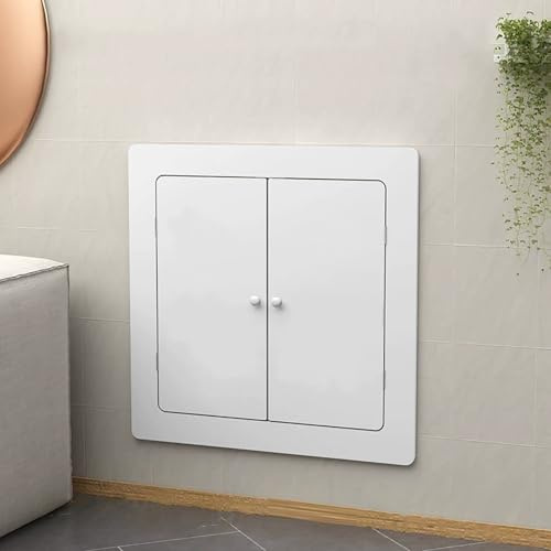 Couverture de Chauffage, Cache-radiateur Moderne Blanc pour Maison, Porte D'accès en Bois et Plastique, Fixation Universelle(90x60cm/35x24in)