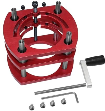 Zambuph Router Lift mit Aluminiumlegierungsbasis, einfache Höhenverstellung für Fräser Bits, Klemmung ist fest und stabil. Router Lift Basis, Rot