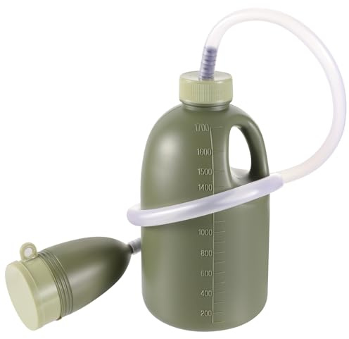 Urinflasche für Männer Tragbares Urinal 1700ml Urin Flasche Mit Deckel Urinflaschenhalter Pinkelflasche für Reisen Notfall Bett Camping
