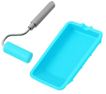 Lot de rouleaux de peinture en silicone avec bords renforcés en aluminium, 15 x 8,5 x 3,5 cm, design profond pour peinture murale, bricolage, travail du bois et finition de meubles