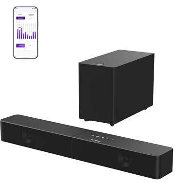 ULTIMEA 2.1 Canali Soundbar, 240W Sound Bar con Subwoofer Wireless, VoiceMX e BassMX, App Controllo, Bassi Regolabili, HDMI, Ottico, Bluetooth 6.0, Poseidon M30