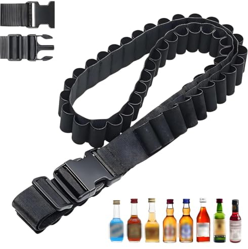 AvianTeker für Berentzen Klopfer Gürtel - 27 Slots Shot Gürtel, 130 cm verstellbar, Schnapsgürtel für Partys, Karneval & Junggesellenabschied