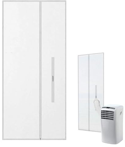 Guarnizione Porta Scorrevole Climatizzatore – Pro | Kit Isolamento Regolabile Per Condizionatore Portatile (210x90 Cm) | Telo Sigillante Per Porta Finestra Barriera Aria Calda Scarico Condizionatori E