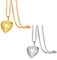 JewelryWe Schmuck 2pcs Edelstahl Foto Medaillon zum Öffnen Photo Bilder Amulett Silber/Gold Retro Blumen Muster Herzanhänger Herzanhänger Halskette Kette mit Anhänger Gravur Muttertagsgeschenk