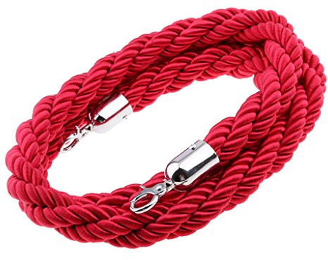 perfk Nylon Absperrseil Personenleitsystem Absperrkordel, Durchmesser: Ca. 32mm, Rot, 3m