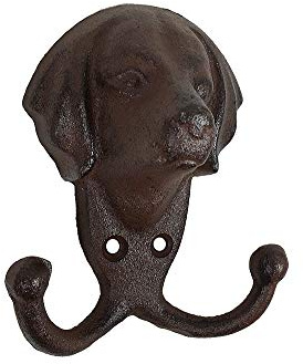 zeitzone Wandgarderobe Hund Garderobe für Hundeleinen Halter Vintage-Stil Gusseisen Braun