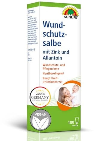 SUNLIFE Unguento protettivo per ferite: unguento per ferite con zinco e allantoina, lenisce la pelle, adatto per bambini e neonati, 100 ml