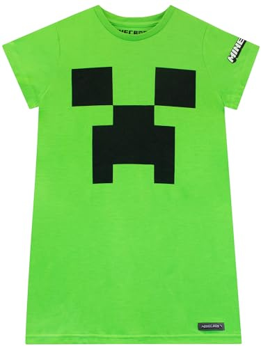 Minecraft Girls Pyjamas | Girls Creeper Nightdress | Gamer Pjs | Gaming Gifts | Ages 5 to 13 Years