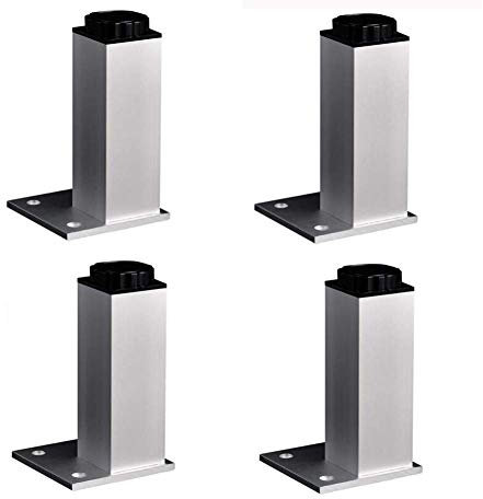 WaiMin Pieds de meuble Pieds de meuble carrés Pieds de meuble en aluminium Pied de meuble de salle de bain (Un paquet de quatre) (Size : 30cm)