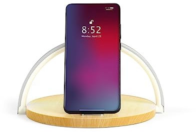 Livoo - Nachttischlampe mit Touchscreen 2 in 1 | Kabellose Ladestation | Fast Charge