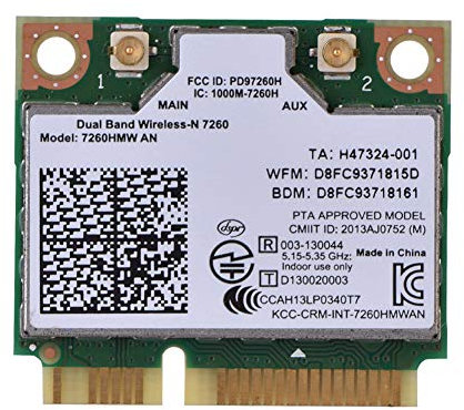 pour 7260AN 7260HMW Mini PCI-E 300Mbps Bluetooth 4.0 2.4G/5G Carte WiFi sans Fil Double Bande pour Ordinateur de Bureau, Machine Tout-en-Un, Ordinateur Portable