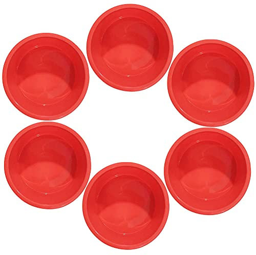 SUNSK Silikon Kuchenform 4 Zoll Runde Antihaft Backform Backen Silikonformen Tortenbackformen für Schokoladenkuchen Muffin Gelee Cupcake 6 Stück