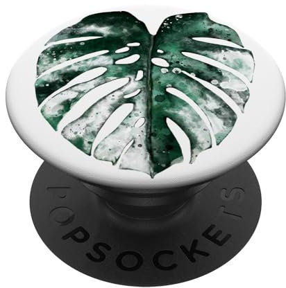 PopSockets Monstera Deliciosa Variegata Wasserfarbe Aquarell Pflanze PopSockets mit austauschbarem PopGrip