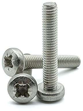 Hippo Hardware M4 (4mm X 60mm) Pozi Pan Head Machine Screws Posi Pozidrive Screw A2 Stainless (Pack of 50)