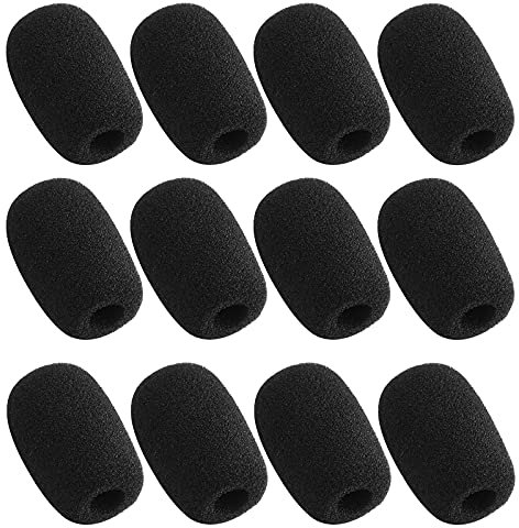DHER Abdeckung Schaumstoff Microphone Cover Schutz 12 StüCk Mini-Konferenzmikrofonsets, Gaming-Mikrofonsets Mit Einem Durchmesser Von 0.3in Headset-Schwammsets