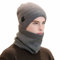 Sleeping forest Loopschal Warm Beanie Wintermütze Strickmütze Winter Beanie Hat Scarf and Gloves 2pcs Set Schal Strickschal mit Dick Mütze und Schal Fleecefutter Set für Damen und Herren Grau