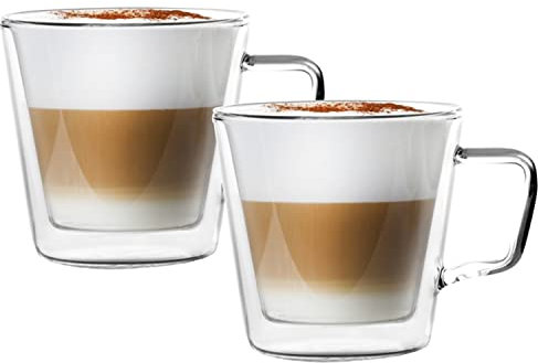 konsimo. DIVA Doppelwandige Kaffeegläser Cocktailgläser Wassergläser Teeglas Teegläser Tasse - 250 ml Durchsichtig 2er set