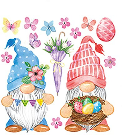 Frohe Ostern Fensterbilder Wichtel Bunny Eier Wandaufkleber Glas Statische Abziehbilder Selbstklebend Kühlschrankaufkleber