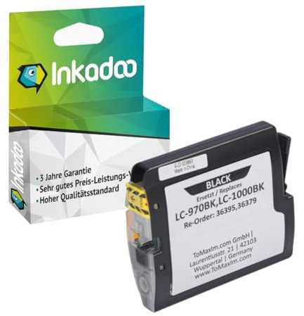 Inkadoo Tinte für Brother LC-970 Kompatibel DCP-135 C MFC-235 C DCP-150 C DCP-157 C DCP-150 Series Tintenpatrone, Druckerpatrone, Patronen, Druckertinte