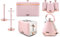 Tower Cavaletto Pink Pyramid Kettle, 2 Slice Toaster, Bread Bin, Set of 3 Canisters, Mug Tree & Towel Pole. New Matching Set of 8 Kitchen Items in Pink & Rose Gold