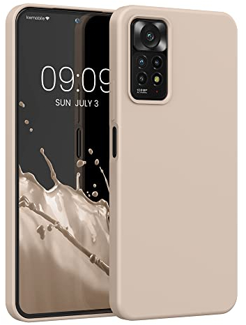 kwmobile Hülle kompatibel mit Xiaomi Redmi Note 11 Pro/Note 11 Pro (5G) / Note 12 Pro (4G) Hülle - Silikon Handy Case - Handyhülle weiche Oberfläche - kabelloses Laden - Perlmutt