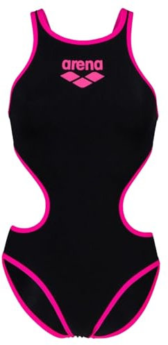 Arena One Big Logo Costume Intero Donna, Costume da Bagno ad Asciugatura Rapida, Costume da Bagno Sportivo in Tessuto Arena MaxLife Eco con Massima Resistenza al Cloro e Protezione UV UPF 50+