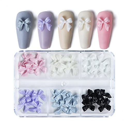 Stakee 30pcs Ribbon Bow Nail Charme 3D Bow Nail Art Harz Bow Nail Koreanische Maniküre Reizdekorationen Nagelzubehör