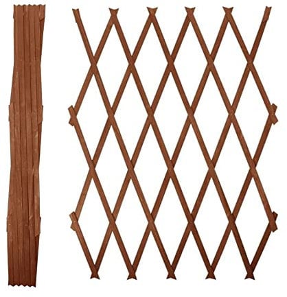 Amari Bargains Expanding Wooden Trellis - Retractable Wood Trellises - Large Fence Toppers - Outdoor Folding Fence Screening - Garden Trellis For Climbing Plants, Plant Support (120x180cm, Brown)