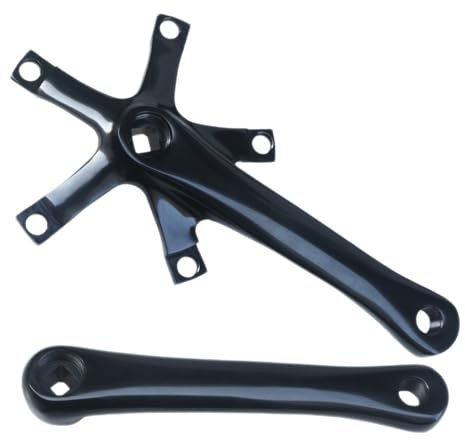 LSRRYD Fahrrad Vierkant Kurbelgarnitur Klapprad Rennrad Aluminiumlegierung Links Rechts Kurbelarme 130BCD 165MM 5 Klauen Kurbel (Color : Black, Size : 165MM)