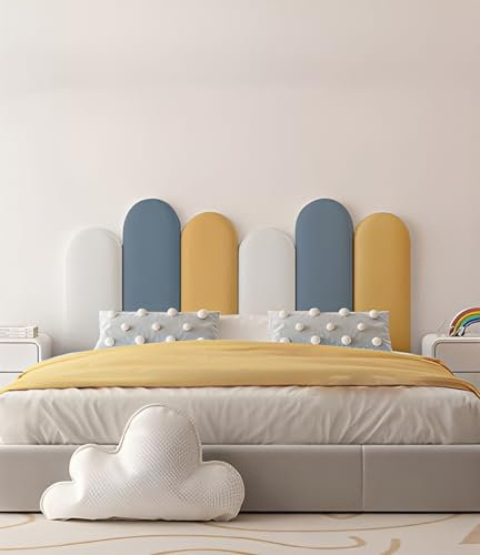 Wandpaneele Gepolstert, 3cm Dick Wandkissen Mit Befestigung Wandkissen Selbstklebend, für Wanddeko Schlafzimmer Wohnzimmer, Bett Kopfteil Einfach und Leicht zu Installieren ( Farbe : H , Größe : 120cm